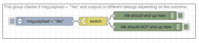 Screenshot showing the example of flow having the switch with bad name "Screenshot showing the example of flow having the switch with bad name"
